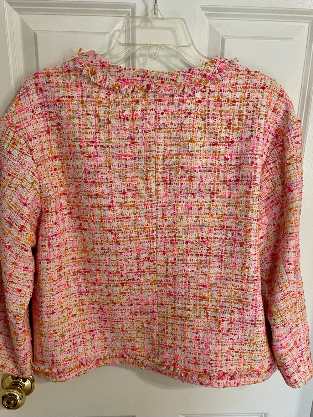 Ann Taylor Pink Tweed Zip-Front Jacket - Picture 4 of 4